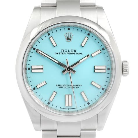 rolex oyster perpetual blue dial 36mm|rolex oyster perpetual tiffany blue.